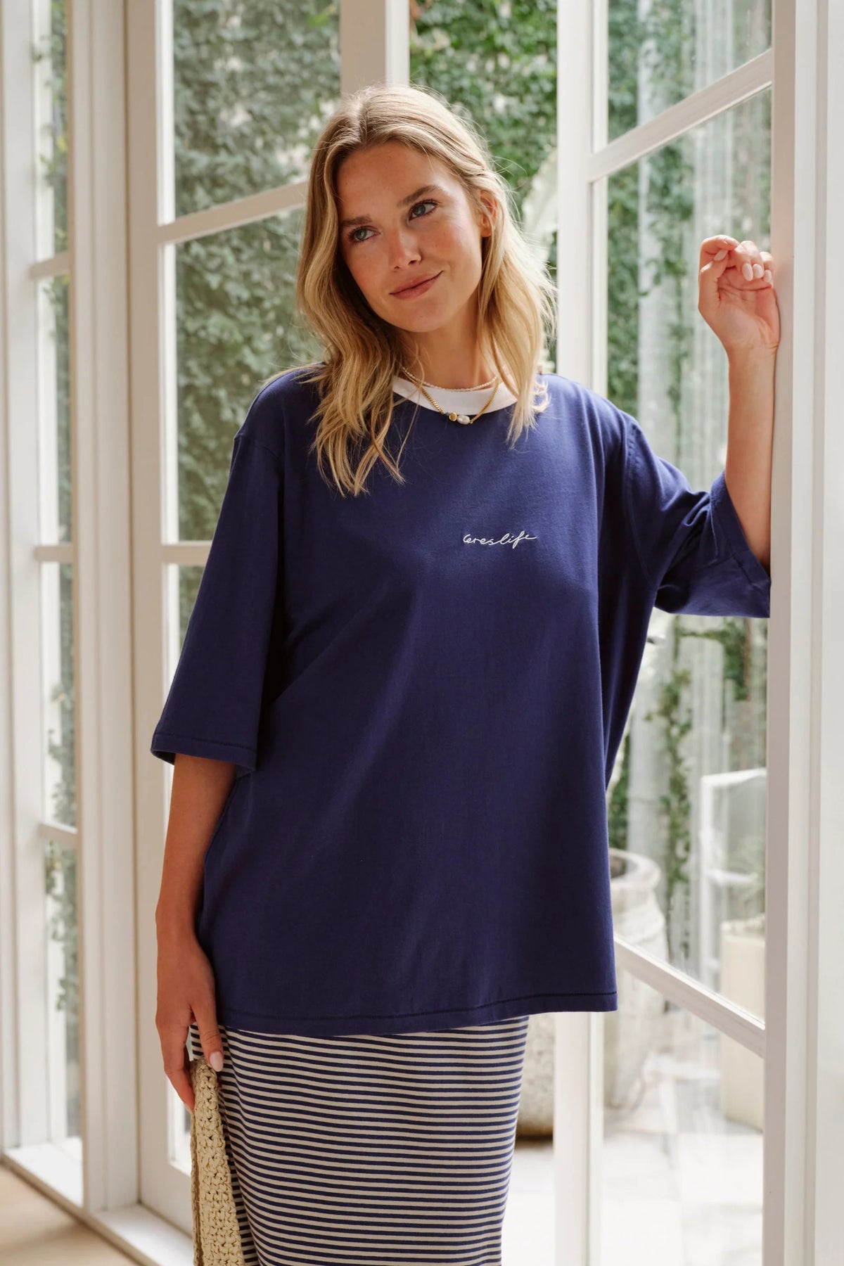 Ceres Life Luna Relaxed Tee, Prussian Blue
