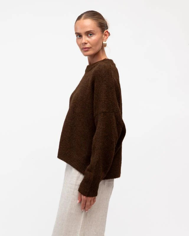 White Closet Tama Knit Jumper, Chocolate