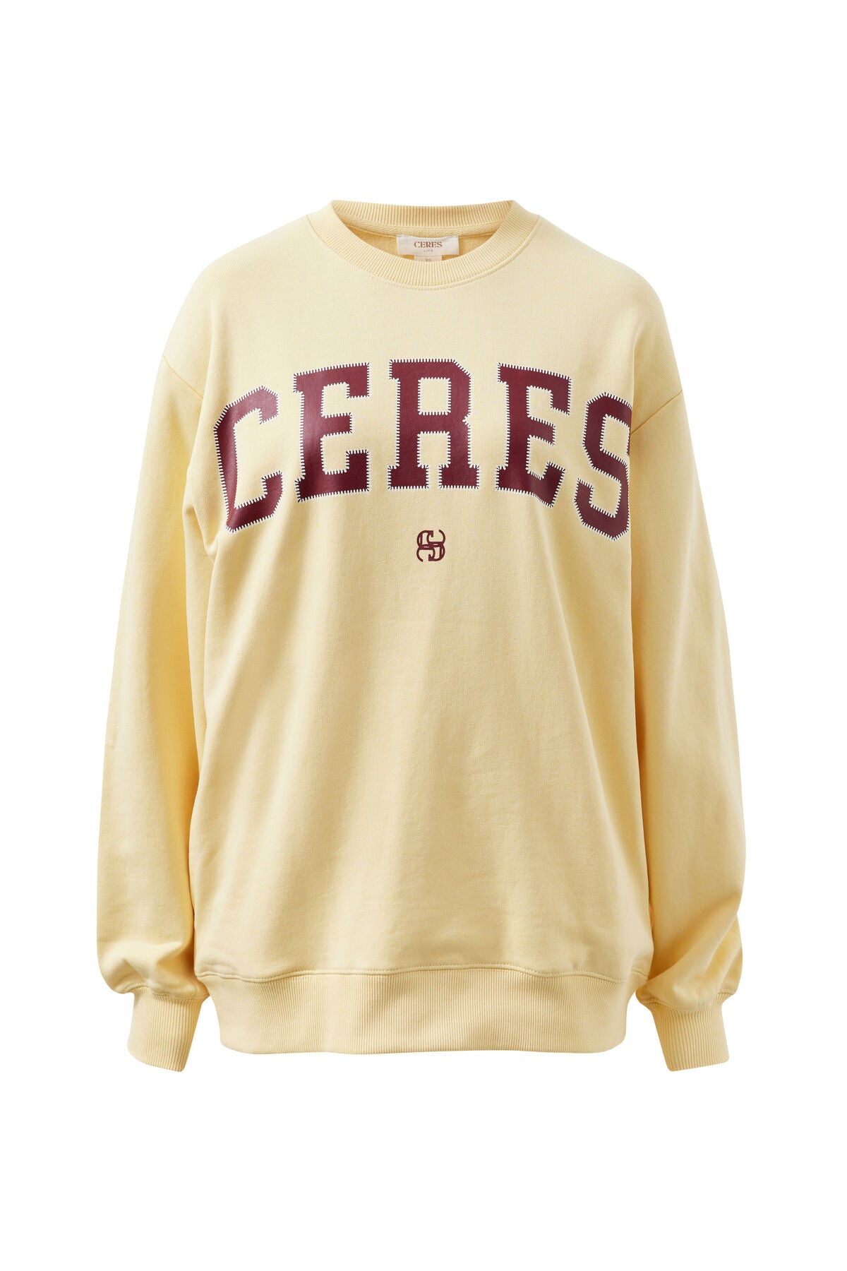 Ceres Life Isla Oversized Slouchy Crew, Butter