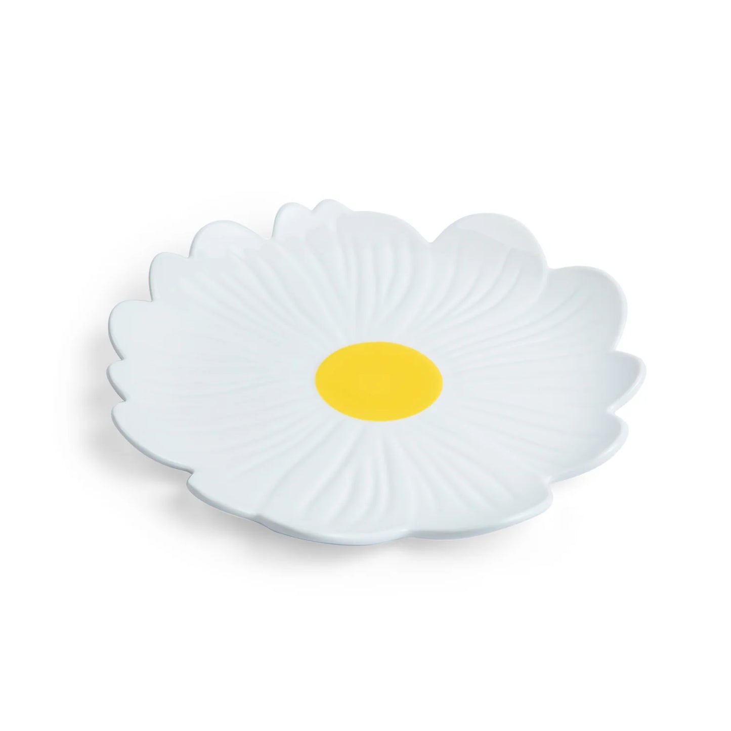 Noss & Co Large Daisy Plate, White with Yellow