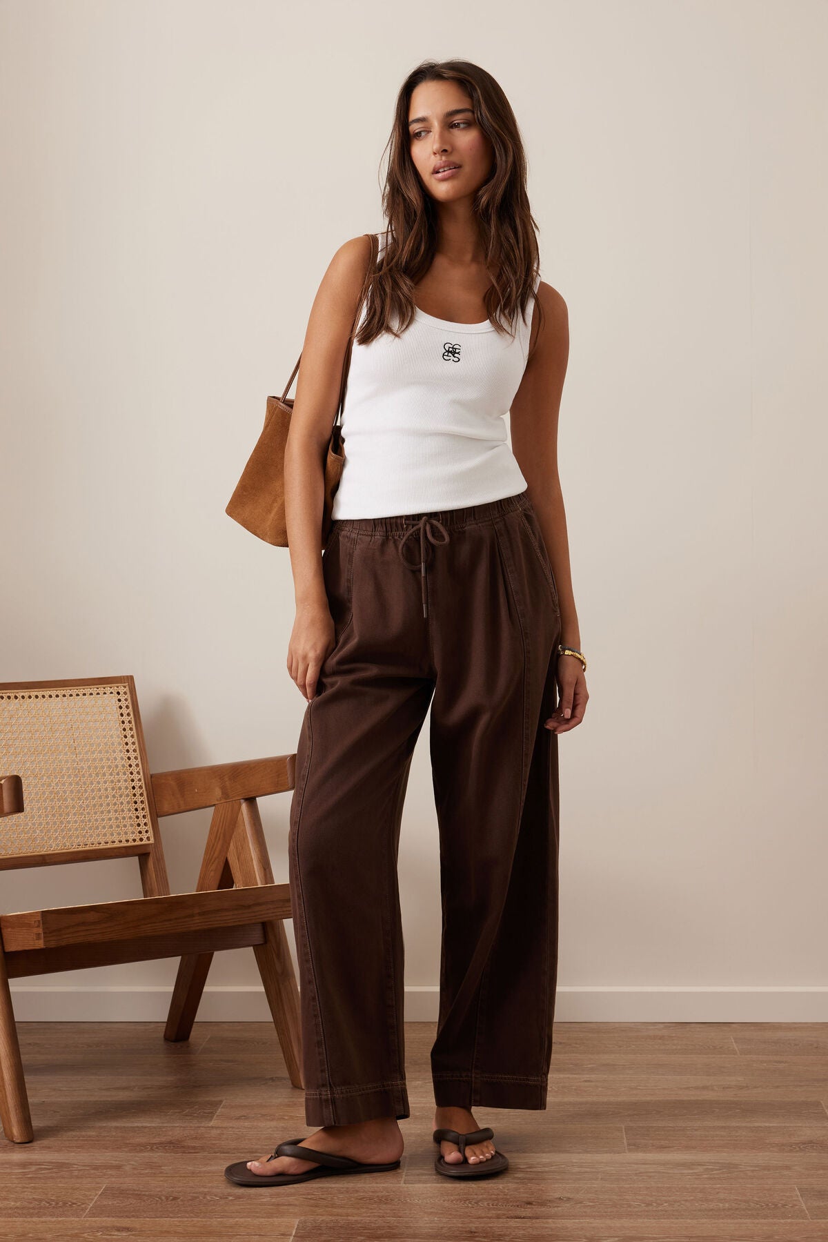 Ceres Life Jessie Barrel Pant, Chocolate