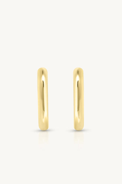 ToniMay Paperclip Polished Huggies, Medium Gold