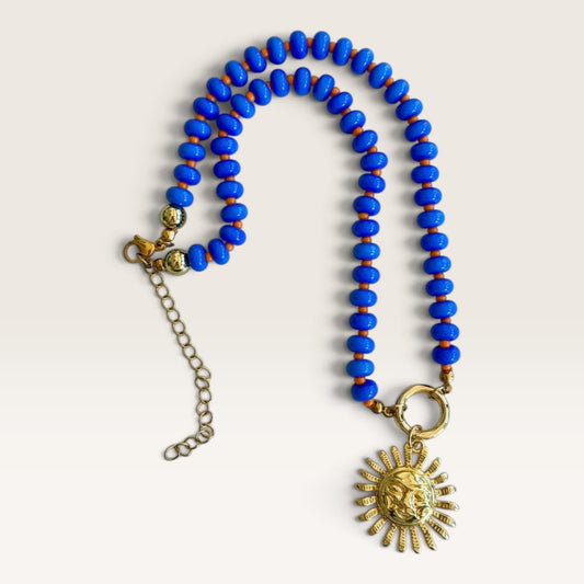 Mosk Melbourne Necklace, Sole Blu