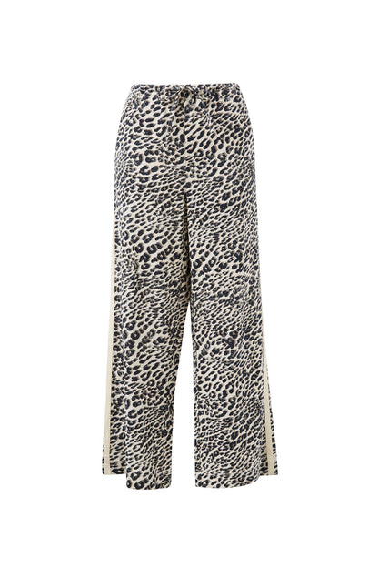 Ceres Life Relaxed Drawstring Pant, Leopard Linen Blend