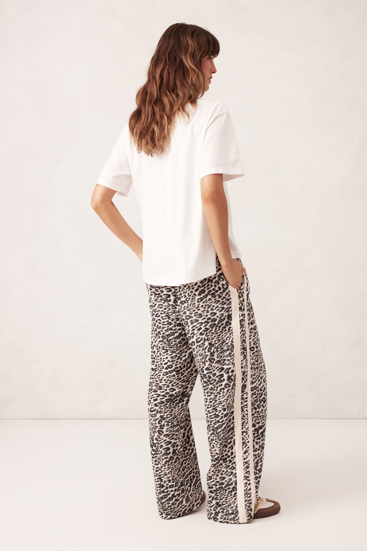 Ceres Life Relaxed Drawstring Pant, Leopard Linen Blend