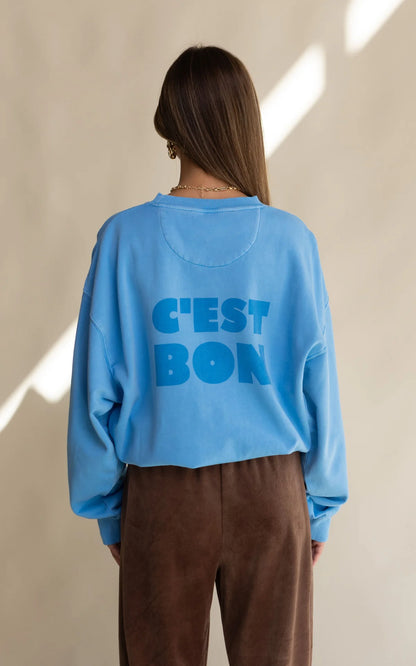 Araminta James C’est Bon Sweatshirt, Dusty Blue