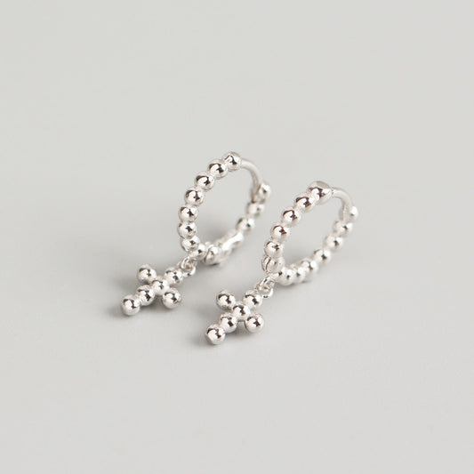 Susan Rose Cable Cross Huggy, Silver