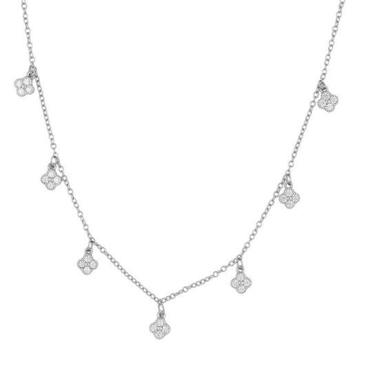 Susan Rose Moroccan CZ Droplets Necklace, Silver