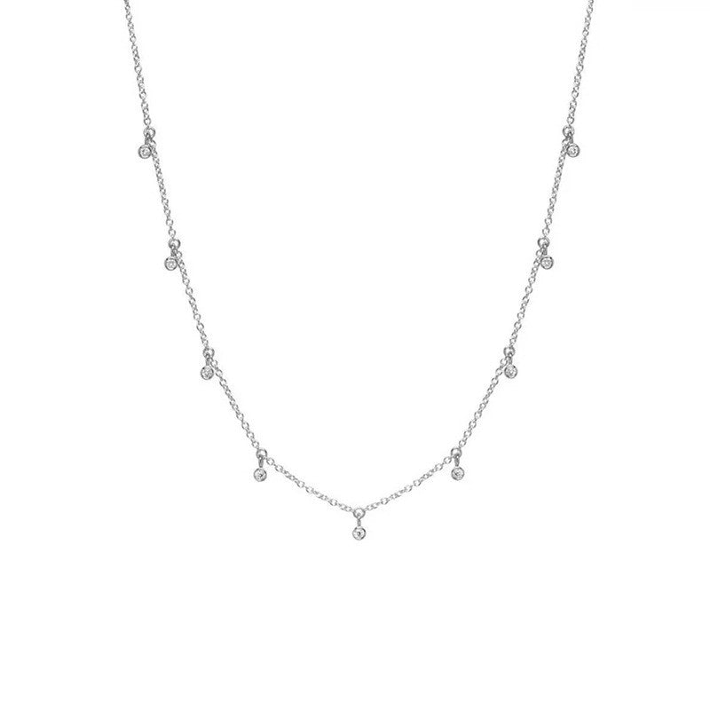 Susan Rose CZ Droplets Necklace, Silver