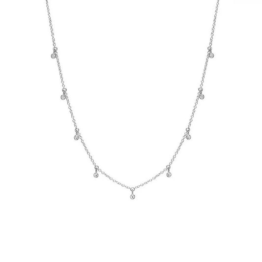 Susan Rose CZ Droplets Necklace, Silver