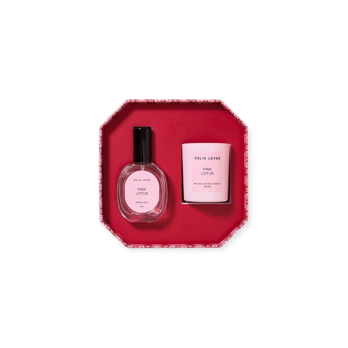 Celia Loves Candle & Room Spray Duo Set, Pink Lotus