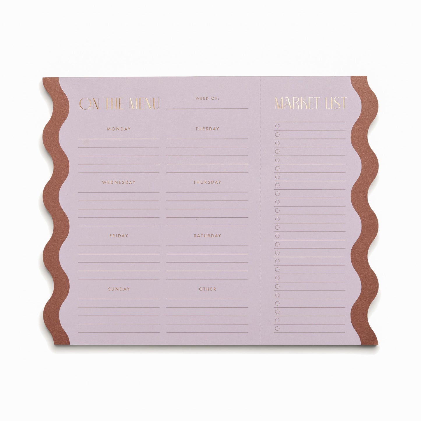 Paddywax Meal Planner Notepad, Lilac & Nutmeg