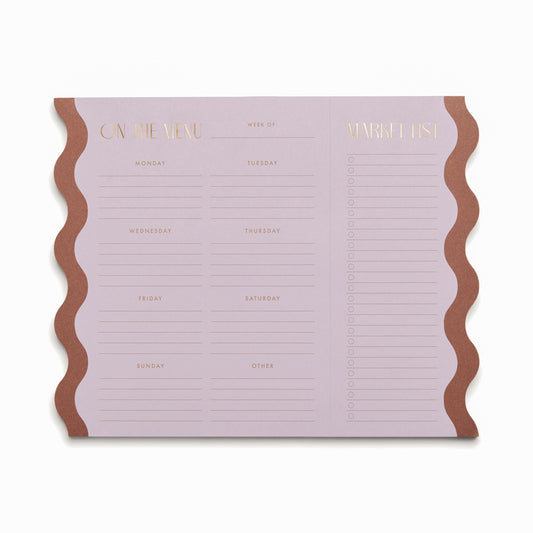 Paddywax Meal Planner Notepad, Lilac & Nutmeg