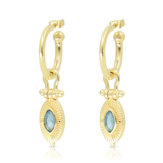 Toni May Radiance Apatite Hoops, Gold