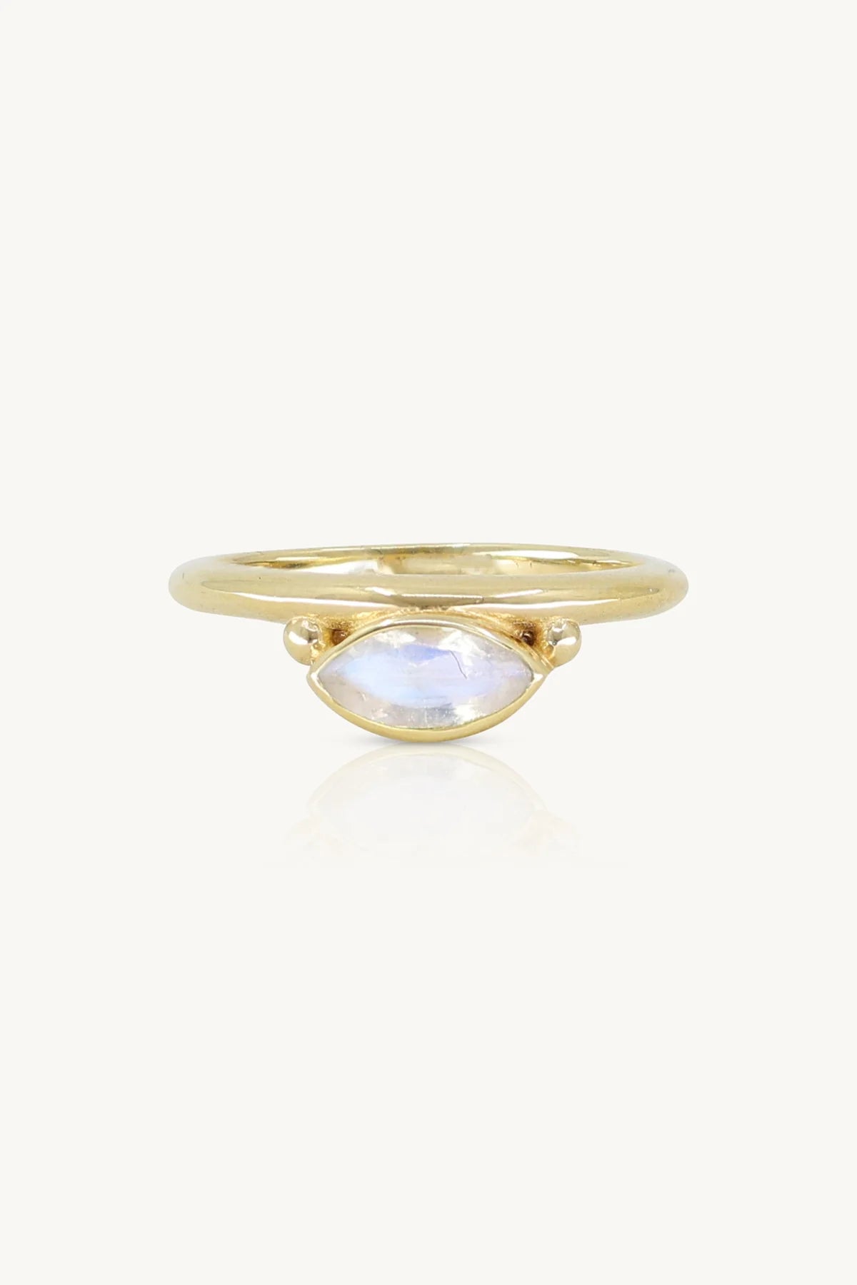 Toni May Nyra Marquise Moonstone Stacker, Gold - Size 6