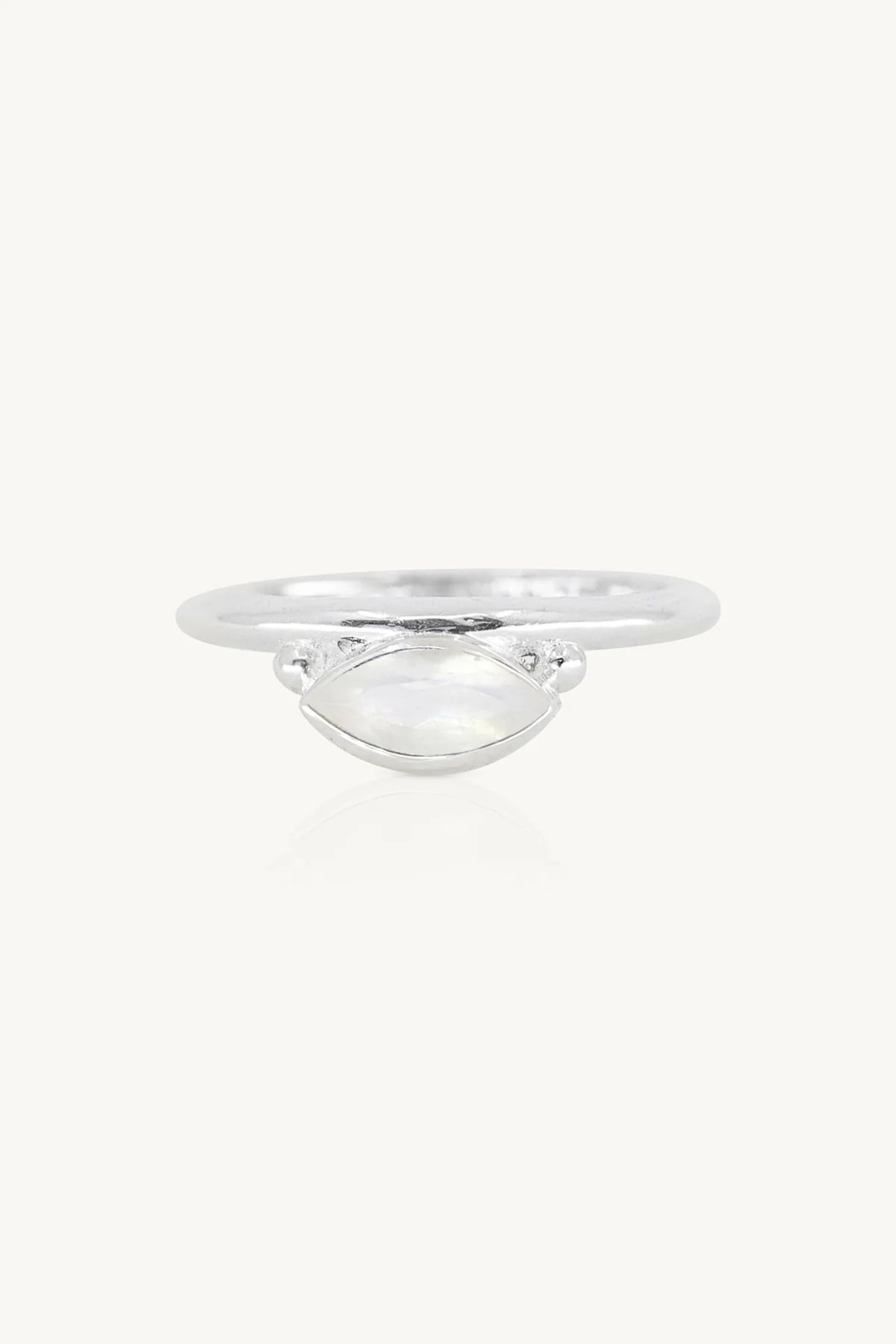Toni May Nyra Marquise Moonstone Stacker, Silver - Size 7