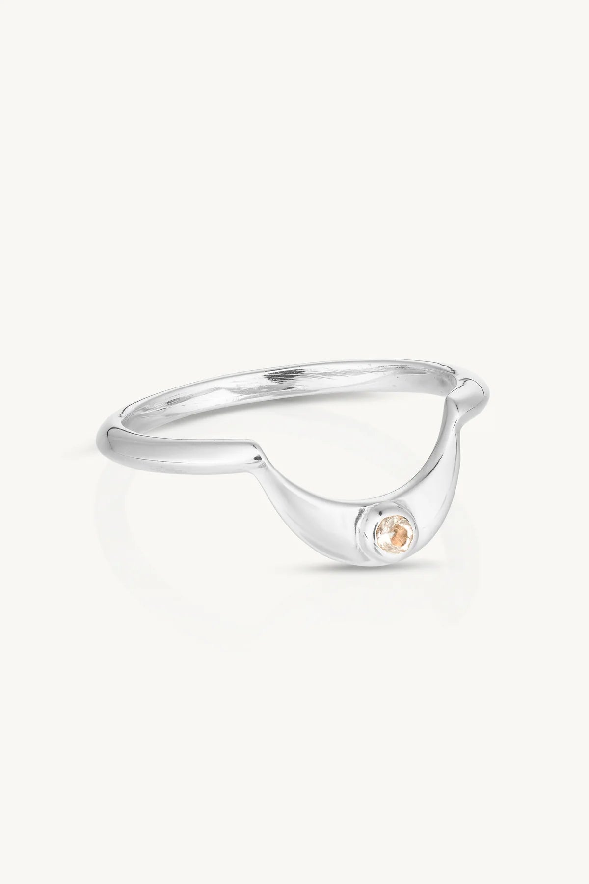 Toni May Baby Moonstone Crescent, Silver - Size 7