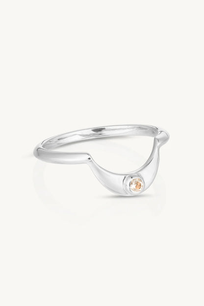 Toni May Baby Moonstone Crescent, Silver - Size 7