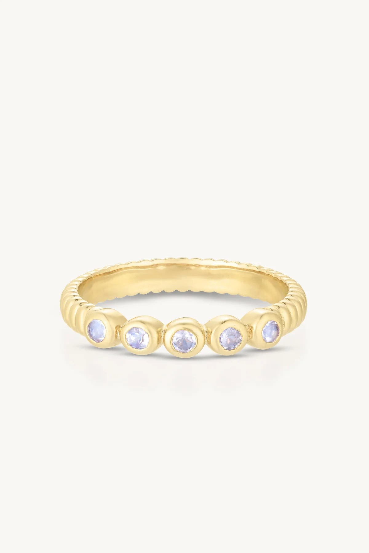 Toni May Binded Moonstone Stacker, Gold - Size 7