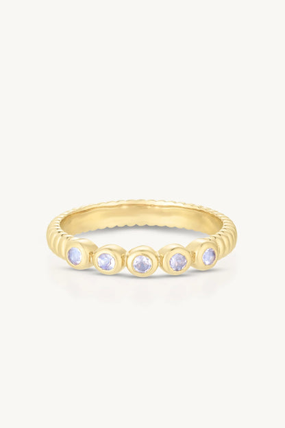 Toni May Binded Moonstone Stacker, Gold - Size 7