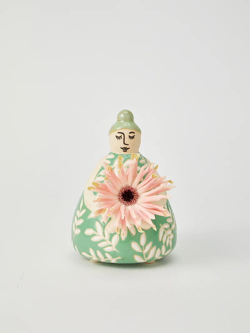 Jones & Co Nonna Floral Vase, Green