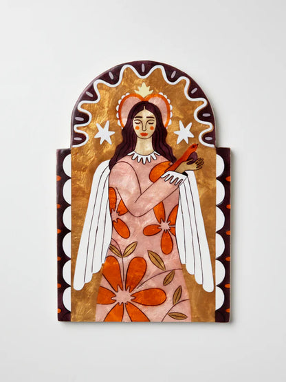 Jones & Co Gardienne Angel Wall Art, Mustard
