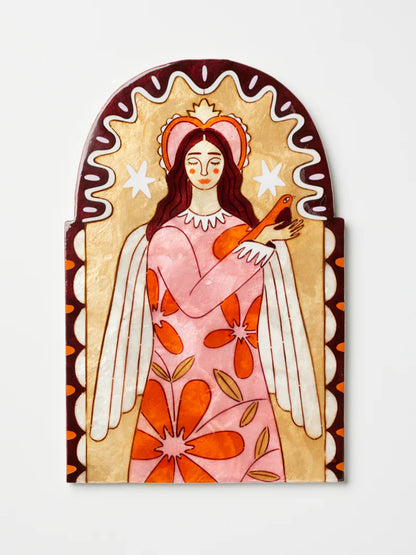 Jones & Co Gardienne Angel Wall Art, Mustard