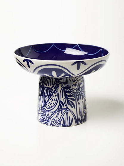 Jones & Co Del Sol Footed Platter, Blue