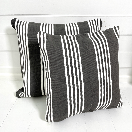 Carnival Homewares Outdoor Cushion, Durban Charcoal Stripe