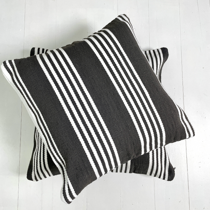 Carnival Homewares Outdoor Cushion, Durban Charcoal Stripe