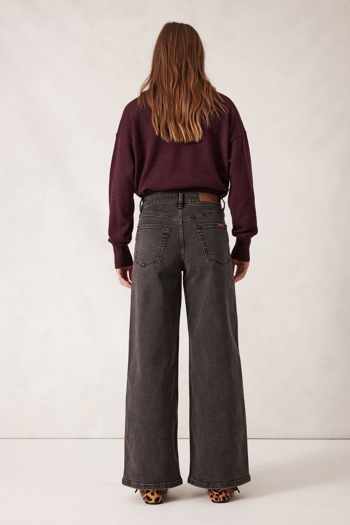 Ceres Life Evie Wide Leg Jean, Washed Black