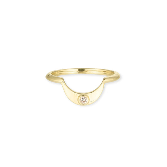 Toni May Baby Moonstone Crescent, Gold - Size 6