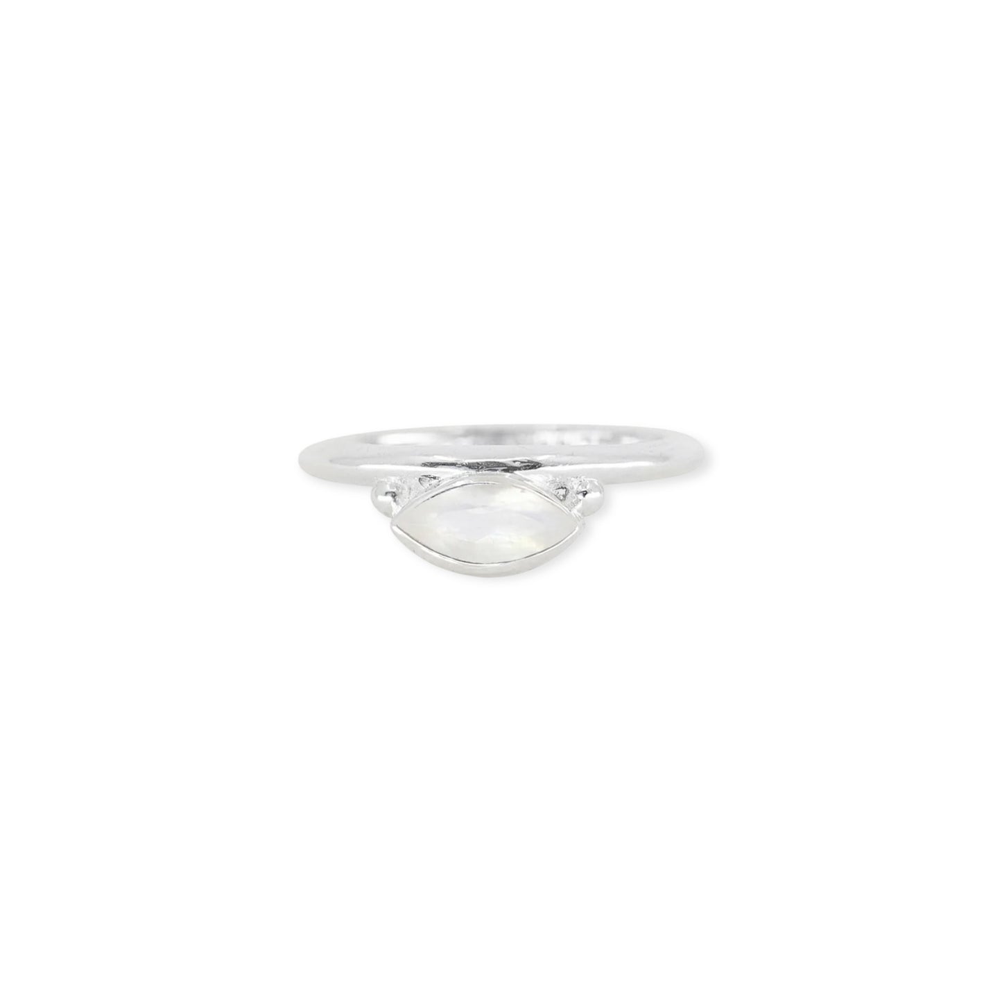 Toni May Nyra Marquise Moonstone Stacker, Silver - Size 7