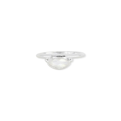 Toni May Nyra Marquise Moonstone Stacker, Silver - Size 7