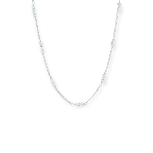 ToniMay Beaded Moonstone Necklace, Silver
