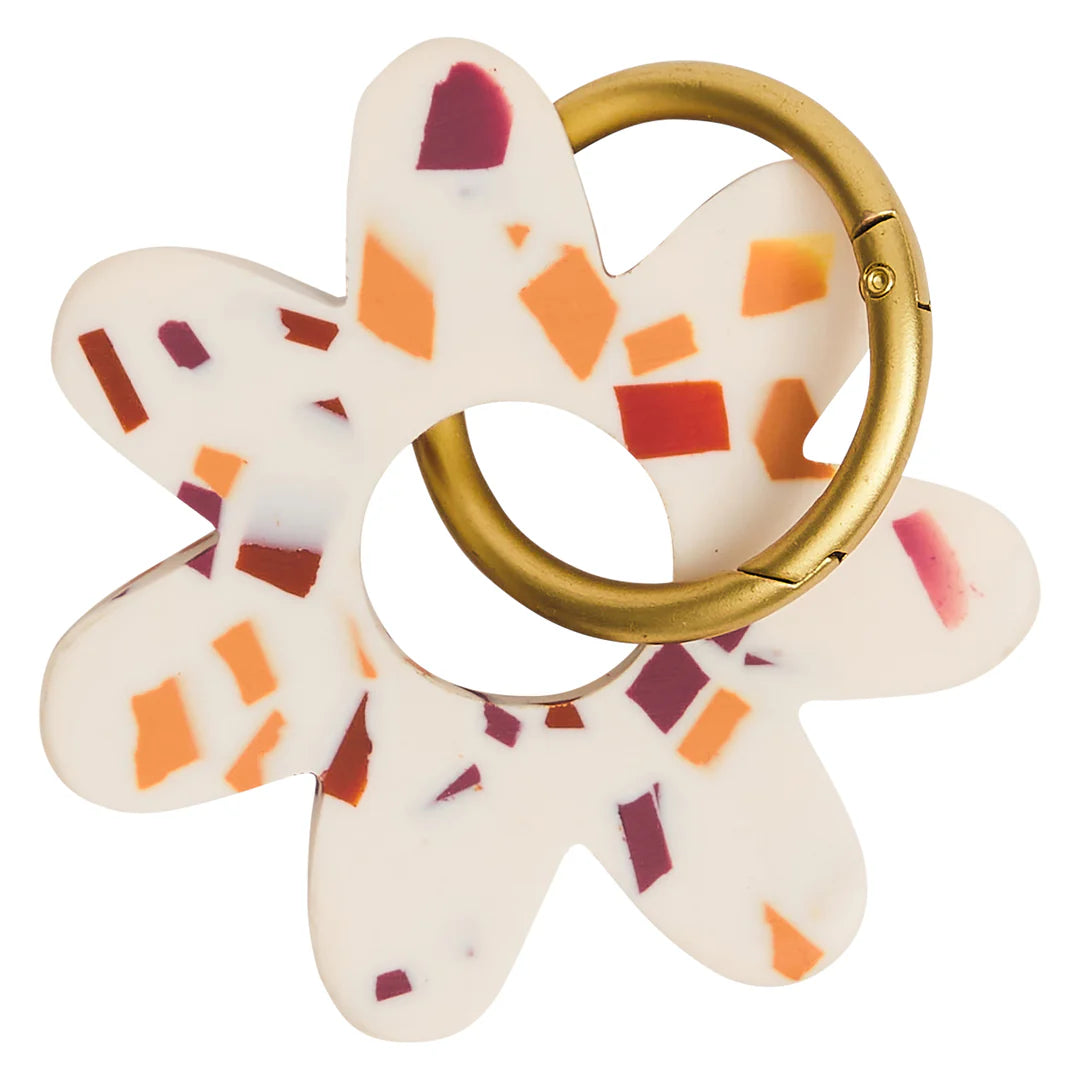 Sage & Clare Whitney Keyring, Nougat Terrazzo