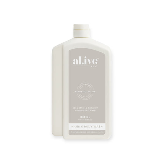 Al.ive Hand & Body Wash Refill, Sea Cotton & Coconut
