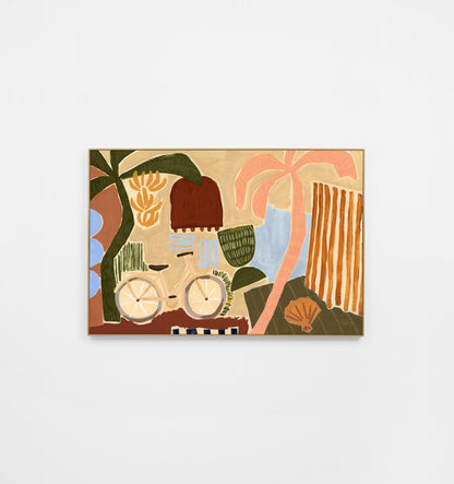 Middle Of Nowhere Island Adventure Ecru Canvas Art Print 150 x 100cm