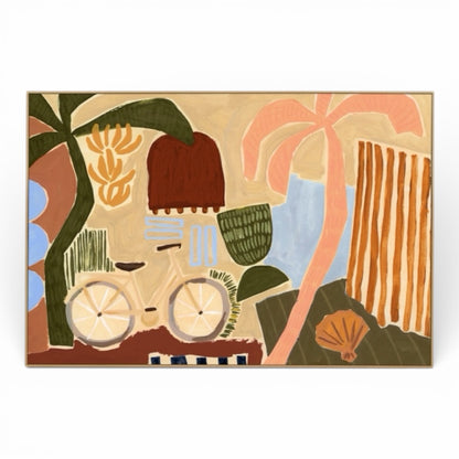 Middle Of Nowhere Island Adventure Ecru Canvas Art Print 150 x 100cm