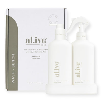 Al.ive Hand Wash Liquid & Dishwashing Liquid + Tray Duo, White