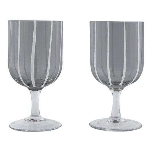 OYOY Wine Glass 350ml 2 pack, Grey