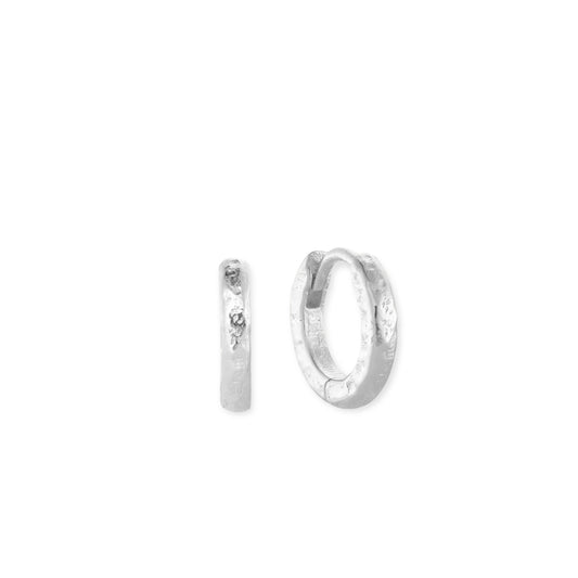 Toni May Textured Huggies, Small Silver