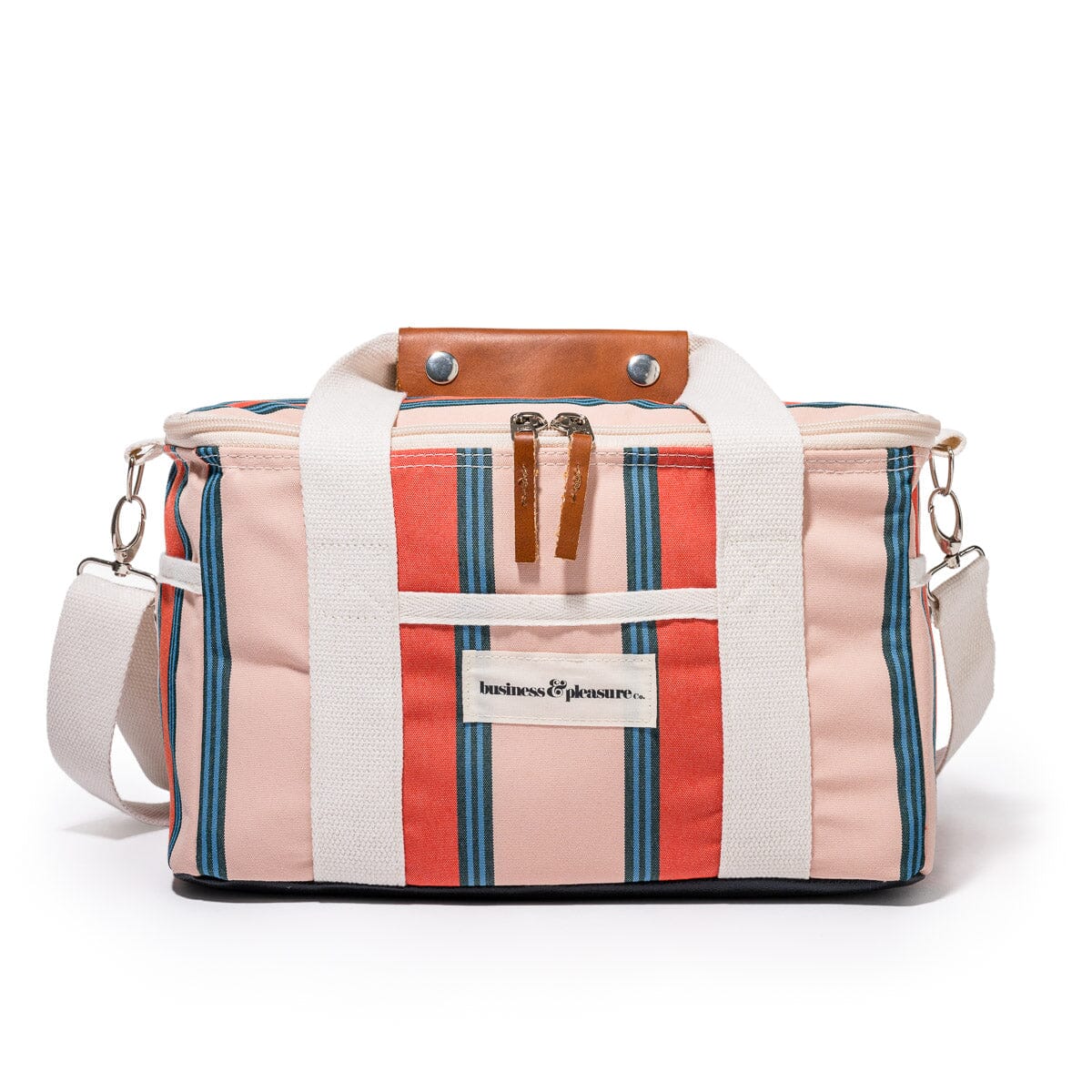 Business and Pleasure The Premium Cooler Bag, Bistro Dusty Pink Stripe