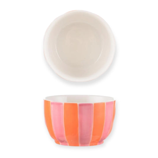 Noss & Co Small Bowl, Pink and Orange Stripe