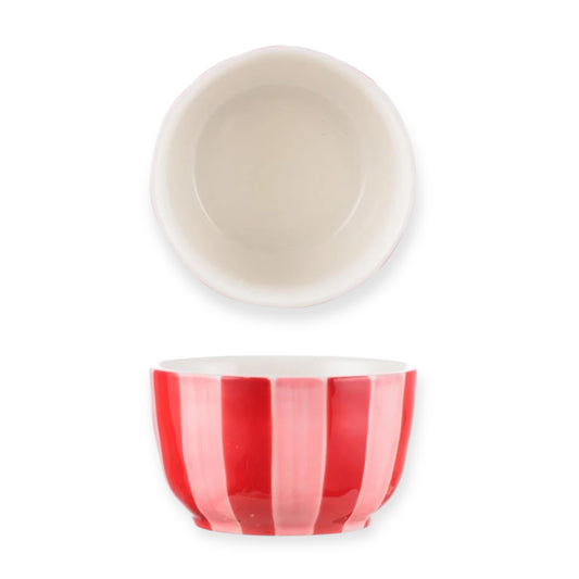 Noss & Co Small Bowl, Pink and Red Stripe