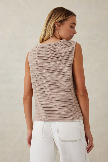 Ceres Life Mesh Knit Tank, String