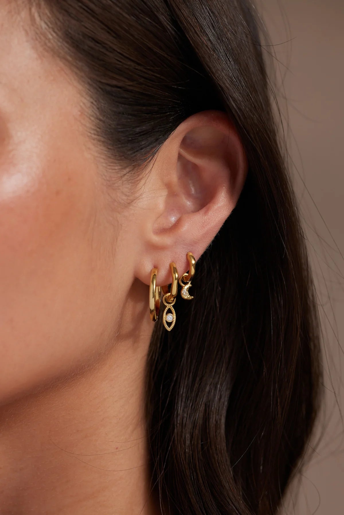 ToniMay Moon Earring Charm, Gold