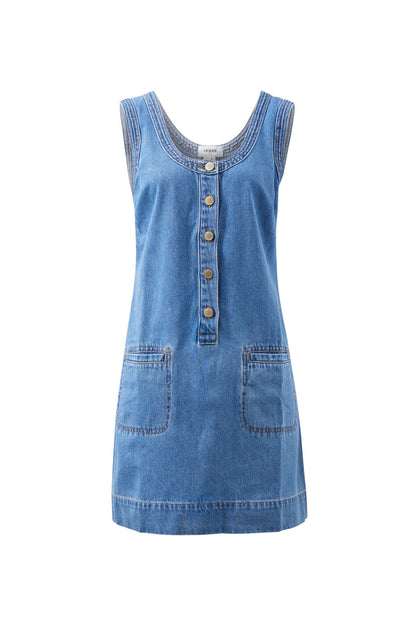 Ceres Sunny Denim Tank Dress, Vintage Blue