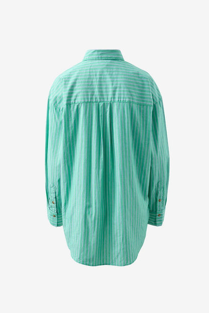 Ceres Life Peta Oversized Shirt, Zesty Green Triple Stripe