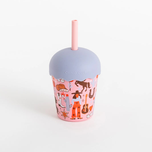 Chino Club Mini 200ml Smoothie Cup & Straw, Cowgirl